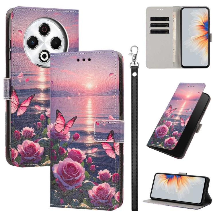 Painted Pattern Vegan Leather Phone Case with Strap, For Tecno Pova 7 Ultra 5G, For Tecno Pova 7 4G, For Tecno Camon 40 Pro, For Tecno Camon 40 Premier, For Tecno Camon 40, For Tecno Camon 40 Pro 5G Global, For Tecno Spark 30C 5G/Pop 9 5G              ...