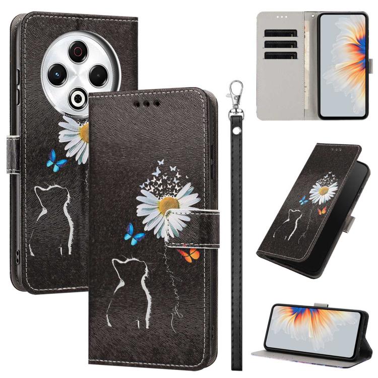 Painted Pattern Vegan Leather Phone Case with Strap, For Tecno Pova 7 Ultra 5G, For Tecno Pova 7 4G, For Tecno Camon 40 Pro, For Tecno Camon 40 Premier, For Tecno Camon 40, For Tecno Camon 40 Pro 5G Global, For Tecno Spark 30C 5G/Pop 9 5G              ...