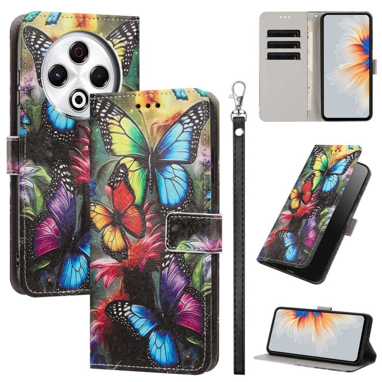 Painted Pattern Vegan Leather Phone Case with Strap, For Tecno Pova 7 Ultra 5G, For Tecno Pova 7 4G, For Tecno Camon 40 Pro, For Tecno Camon 40 Premier, For Tecno Camon 40, For Tecno Camon 40 Pro 5G Global, For Tecno Spark 30C 5G/Pop 9 5G              ...