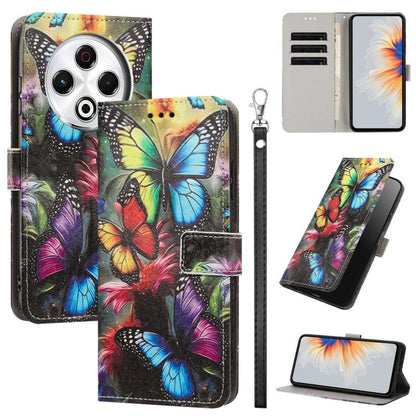 Painted Pattern Vegan Leather Phone Case with Strap, For Tecno Pova 7 Ultra 5G, For Tecno Pova 7 4G, For Tecno Camon 40 Pro, For Tecno Camon 40 Premier, For Tecno Camon 40, For Tecno Camon 40 Pro 5G Global, For Tecno Spark 30C 5G/Pop 9 5G              ...