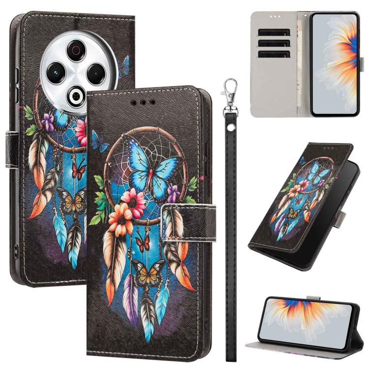 Painted Pattern Vegan Leather Phone Case with Strap, For Tecno Pova 7 Ultra 5G, For Tecno Pova 7 4G, For Tecno Camon 40 Pro, For Tecno Camon 40 Premier, For Tecno Camon 40, For Tecno Camon 40 Pro 5G Global, For Tecno Spark 30C 5G/Pop 9 5G              ...