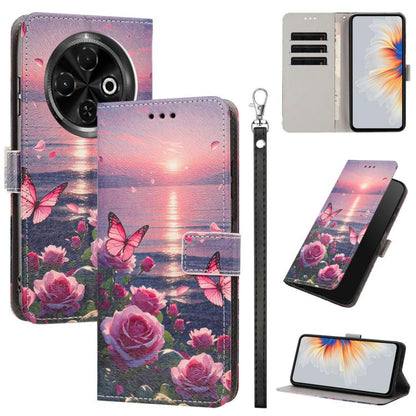 Painted Pattern Vegan Leather Phone Case with Strap, For Tecno Spark 30C, For Tecno Spark Go 1, For Tecno Spark 20 Pro 5G, For Tecno Camon 30 Premier 5G/CL 9, For Tecno Pova 6 Neo, For Tecno Pova 6/Pova 6 Pro, For Tecno Camon 30 Pro, For Tecno Camon 30...