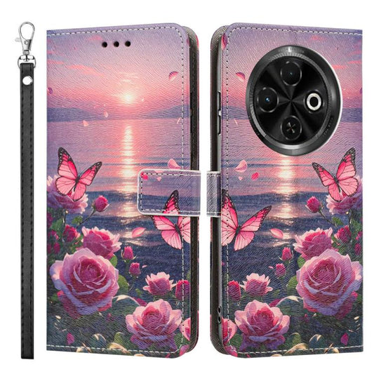 Painted Pattern Vegan Leather Phone Case with Strap, For Tecno Spark 30C, For Tecno Spark Go 1, For Tecno Spark 20 Pro 5G, For Tecno Camon 30 Premier 5G/CL 9, For Tecno Pova 6 Neo, For Tecno Pova 6/Pova 6 Pro, For Tecno Camon 30 Pro, For Tecno Camon 30...