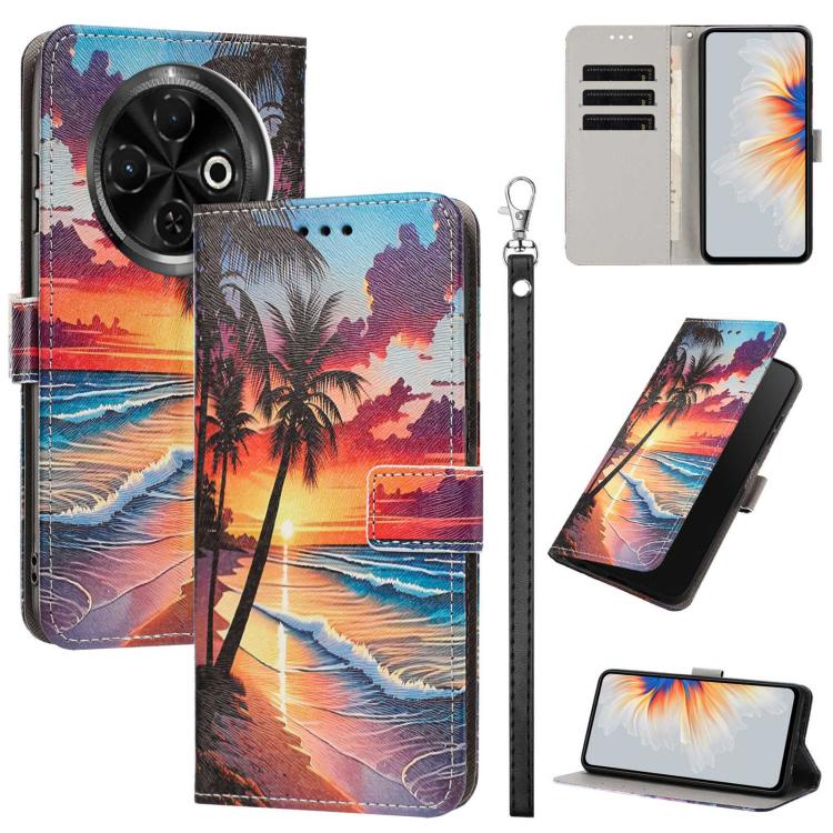 Painted Pattern Vegan Leather Phone Case with Strap, For Tecno Spark 30C, For Tecno Spark Go 1, For Tecno Spark 20 Pro 5G, For Tecno Camon 30 Premier 5G/CL 9, For Tecno Pova 6 Neo, For Tecno Pova 6/Pova 6 Pro, For Tecno Camon 30 Pro, For Tecno Camon 30...