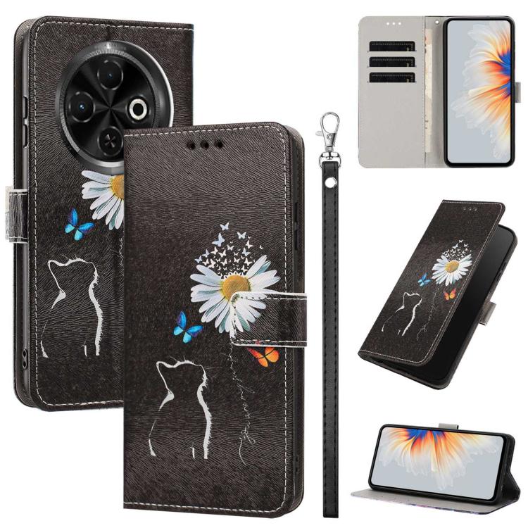 Painted Pattern Vegan Leather Phone Case with Strap, For Tecno Spark 30C, For Tecno Spark Go 1, For Tecno Spark 20 Pro 5G, For Tecno Camon 30 Premier 5G/CL 9, For Tecno Pova 6 Neo, For Tecno Pova 6/Pova 6 Pro, For Tecno Camon 30 Pro, For Tecno Camon 30...