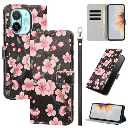 Painted Pattern Vegan Leather Phone Case with Strap, For Tecno Pova 7 Ultra 5G, For Tecno Pova 7 4G, For Tecno Camon 40 Pro, For Tecno Camon 40 Premier, For Tecno Camon 40, For Tecno Camon 40 Pro 5G Global, For Tecno Spark 30C 5G/Pop 9 5G              ...