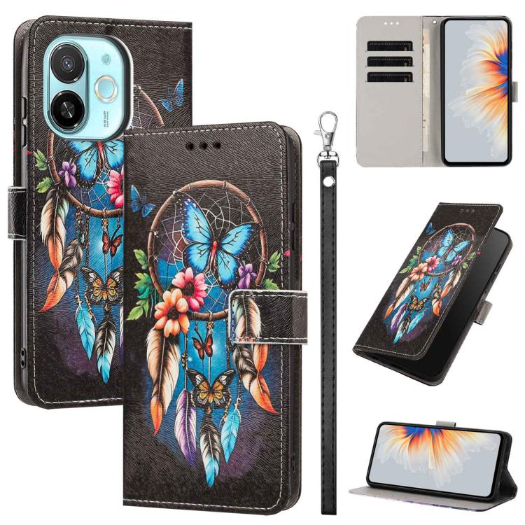 Painted Pattern Vegan Leather Phone Case with Strap, For Tecno Pova 7 Ultra 5G, For Tecno Pova 7 4G, For Tecno Camon 40 Pro, For Tecno Camon 40 Premier, For Tecno Camon 40, For Tecno Camon 40 Pro 5G Global, For Tecno Spark 30C 5G/Pop 9 5G              ...