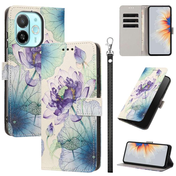 Painted Pattern Vegan Leather Phone Case with Strap, For Tecno Pova 7 Ultra 5G, For Tecno Pova 7 4G, For Tecno Camon 40 Pro, For Tecno Camon 40 Premier, For Tecno Camon 40, For Tecno Camon 40 Pro 5G Global, For Tecno Spark 30C 5G/Pop 9 5G              ...
