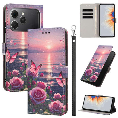 Painted Pattern Vegan Leather Phone Case with Strap, For Tecno Spark 50 5G, For Tecno Spark 50 4G/KN4, For Tecno Camon 50 Pro 4G, For Tecno Camon 50 4G/CN5, For Tecno Spark Go 3, For Tecno Spark Slim, For Tecno Spark 40C, For Tecno Pova 7 Pro 5G       ...