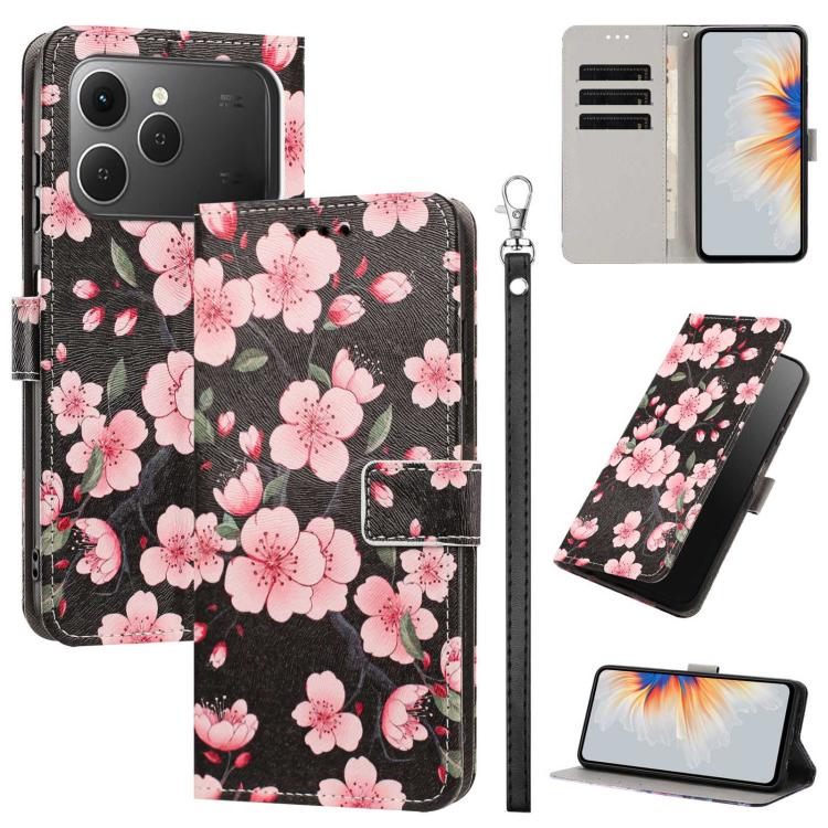 Painted Pattern Vegan Leather Phone Case with Strap, For Tecno Spark 50 5G, For Tecno Spark 50 4G/KN4, For Tecno Camon 50 Pro 4G, For Tecno Camon 50 4G/CN5, For Tecno Spark Go 3, For Tecno Spark Slim, For Tecno Spark 40C, For Tecno Pova 7 Pro 5G       ...