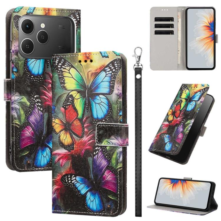 Painted Pattern Vegan Leather Phone Case with Strap, For Tecno Spark 50 5G, For Tecno Spark 50 4G/KN4, For Tecno Camon 50 Pro 4G, For Tecno Camon 50 4G/CN5, For Tecno Spark Go 3, For Tecno Spark Slim, For Tecno Spark 40C, For Tecno Pova 7 Pro 5G       ...