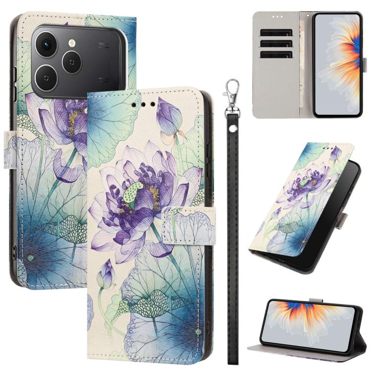 Painted Pattern Vegan Leather Phone Case with Strap, For Tecno Spark 50 5G, For Tecno Spark 50 4G/KN4, For Tecno Camon 50 Pro 4G, For Tecno Camon 50 4G/CN5, For Tecno Spark Go 3, For Tecno Spark Slim, For Tecno Spark 40C, For Tecno Pova 7 Pro 5G       ...