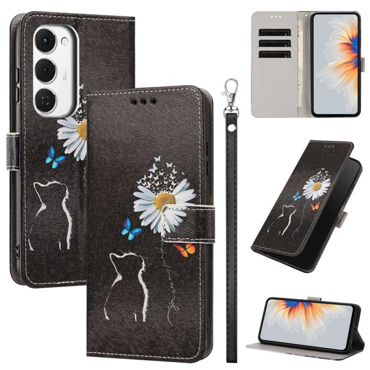 Painted Pattern Vegan Leather Phone Case with Strap, For Tecno Spark 50 5G, For Tecno Spark 50 4G/KN4, For Tecno Camon 50 Pro 4G, For Tecno Camon 50 4G/CN5, For Tecno Spark Go 3, For Tecno Spark Slim, For Tecno Spark 40C, For Tecno Pova 7 Pro 5G       ...