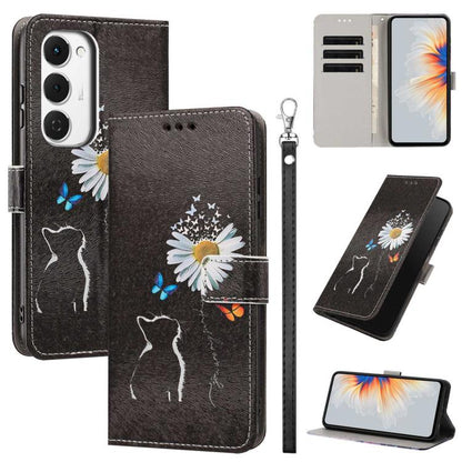 Painted Pattern Vegan Leather Phone Case with Strap, For Tecno Spark 50 5G, For Tecno Spark 50 4G/KN4, For Tecno Camon 50 Pro 4G, For Tecno Camon 50 4G/CN5, For Tecno Spark Go 3, For Tecno Spark Slim, For Tecno Spark 40C, For Tecno Pova 7 Pro 5G       ...
