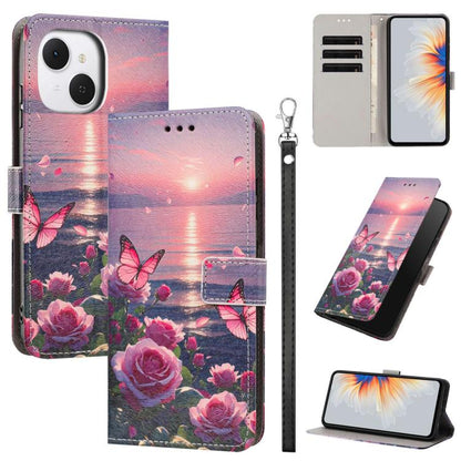 Painted Pattern Vegan Leather Phone Case with Strap, For Tecno Spark 50 5G, For Tecno Spark 50 4G/KN4, For Tecno Camon 50 Pro 4G, For Tecno Camon 50 4G/CN5, For Tecno Spark Go 3, For Tecno Spark Slim, For Tecno Spark 40C, For Tecno Pova 7 Pro 5G       ...