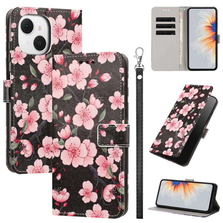 Painted Pattern Vegan Leather Phone Case with Strap, For Tecno Spark 50 5G, For Tecno Spark 50 4G/KN4, For Tecno Camon 50 Pro 4G, For Tecno Camon 50 4G/CN5, For Tecno Spark Go 3, For Tecno Spark Slim, For Tecno Spark 40C, For Tecno Pova 7 Pro 5G       ...