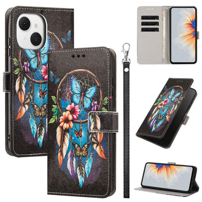 Painted Pattern Vegan Leather Phone Case with Strap, For Tecno Spark 50 5G, For Tecno Spark 50 4G/KN4, For Tecno Camon 50 Pro 4G, For Tecno Camon 50 4G/CN5, For Tecno Spark Go 3, For Tecno Spark Slim, For Tecno Spark 40C, For Tecno Pova 7 Pro 5G       ...