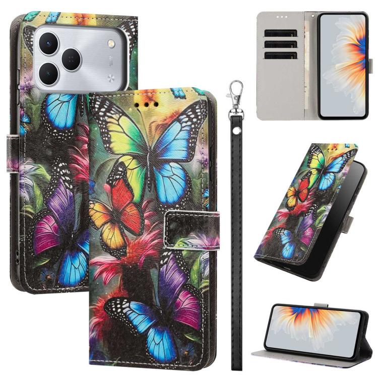 Painted Pattern Vegan Leather Phone Case with Strap, For Tecno Spark 50 5G, For Tecno Spark 50 4G/KN4, For Tecno Camon 50 Pro 4G, For Tecno Camon 50 4G/CN5, For Tecno Spark Go 3, For Tecno Spark Slim, For Tecno Spark 40C, For Tecno Pova 7 Pro 5G       ...