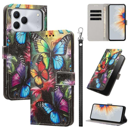Painted Pattern Vegan Leather Phone Case with Strap, For Tecno Spark 50 5G, For Tecno Spark 50 4G/KN4, For Tecno Camon 50 Pro 4G, For Tecno Camon 50 4G/CN5, For Tecno Spark Go 3, For Tecno Spark Slim, For Tecno Spark 40C, For Tecno Pova 7 Pro 5G       ...