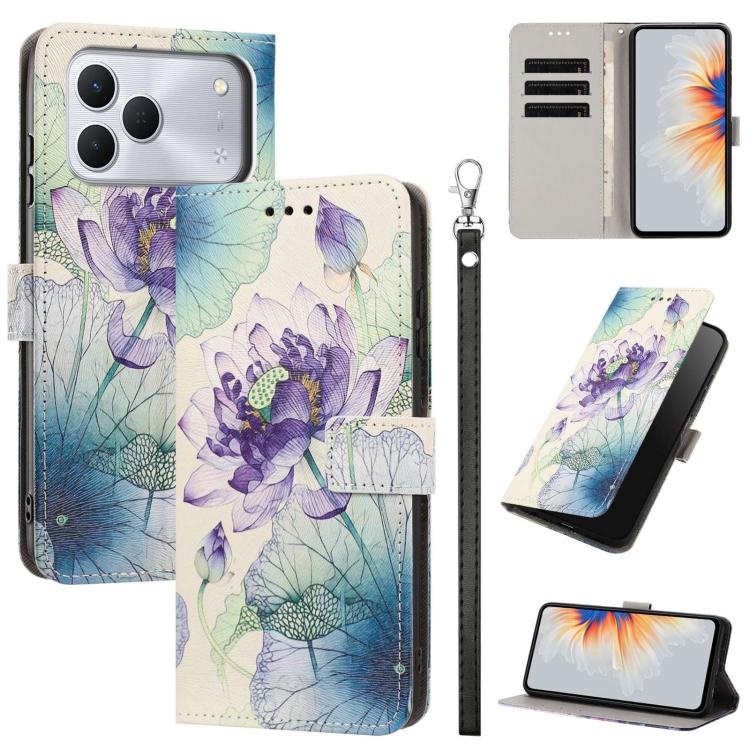 Painted Pattern Vegan Leather Phone Case with Strap, For Tecno Spark 50 5G, For Tecno Spark 50 4G/KN4, For Tecno Camon 50 Pro 4G, For Tecno Camon 50 4G/CN5, For Tecno Spark Go 3, For Tecno Spark Slim, For Tecno Spark 40C, For Tecno Pova 7 Pro 5G       ...