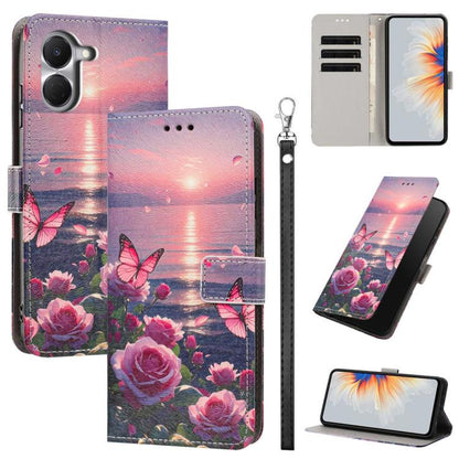 Painted Pattern Vegan Leather Phone Case with Strap, For Tecno Spark 50 5G, For Tecno Spark 50 4G/KN4, For Tecno Camon 50 Pro 4G, For Tecno Camon 50 4G/CN5, For Tecno Spark Go 3, For Tecno Spark Slim, For Tecno Spark 40C, For Tecno Pova 7 Pro 5G       ...