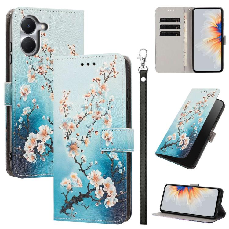 Painted Pattern Vegan Leather Phone Case with Strap, For Tecno Spark 50 5G, For Tecno Spark 50 4G/KN4, For Tecno Camon 50 Pro 4G, For Tecno Camon 50 4G/CN5, For Tecno Spark Go 3, For Tecno Spark Slim, For Tecno Spark 40C, For Tecno Pova 7 Pro 5G       ...