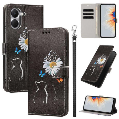 Painted Pattern Vegan Leather Phone Case with Strap, For Tecno Spark 50 5G, For Tecno Spark 50 4G/KN4, For Tecno Camon 50 Pro 4G, For Tecno Camon 50 4G/CN5, For Tecno Spark Go 3, For Tecno Spark Slim, For Tecno Spark 40C, For Tecno Pova 7 Pro 5G       ...
