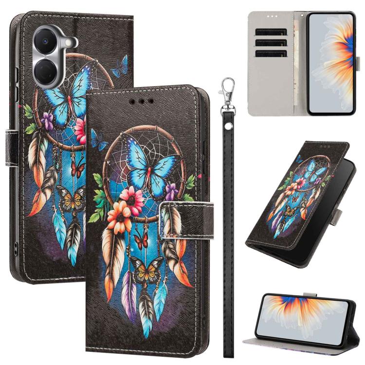Painted Pattern Vegan Leather Phone Case with Strap, For Tecno Spark 50 5G, For Tecno Spark 50 4G/KN4, For Tecno Camon 50 Pro 4G, For Tecno Camon 50 4G/CN5, For Tecno Spark Go 3, For Tecno Spark Slim, For Tecno Spark 40C, For Tecno Pova 7 Pro 5G       ...