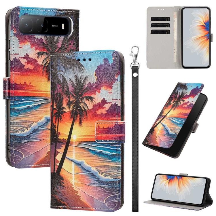 Painted Pattern Vegan Leather Phone Case with Strap, For Tecno Pova 7 Ultra 5G, For Tecno Pova 7 4G, For Tecno Camon 40 Pro, For Tecno Camon 40 Premier, For Tecno Camon 40, For Tecno Camon 40 Pro 5G Global, For Tecno Spark 30C 5G/Pop 9 5G              ...