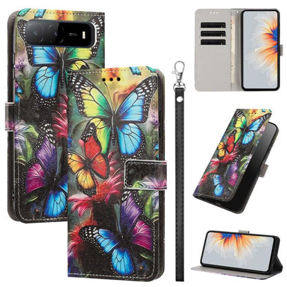 Painted Pattern Vegan Leather Phone Case with Strap, For Tecno Pova 7 Ultra 5G, For Tecno Pova 7 4G, For Tecno Camon 40 Pro, For Tecno Camon 40 Premier, For Tecno Camon 40, For Tecno Camon 40 Pro 5G Global, For Tecno Spark 30C 5G/Pop 9 5G              ...