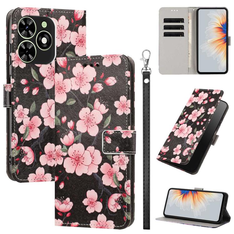 Painted Pattern Vegan Leather Phone Case with Strap, For Tecno Spark 30C, For Tecno Spark Go 1, For Tecno Spark 20 Pro 5G, For Tecno Camon 30 Premier 5G/CL 9, For Tecno Pova 6 Neo, For Tecno Pova 6/Pova 6 Pro, For Tecno Camon 30 Pro, For Tecno Camon 30...