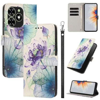Painted Pattern Vegan Leather Phone Case with Strap, For Tecno Spark 30C, For Tecno Spark Go 1, For Tecno Spark 20 Pro 5G, For Tecno Camon 30 Premier 5G/CL 9, For Tecno Pova 6 Neo, For Tecno Pova 6/Pova 6 Pro, For Tecno Camon 30 Pro, For Tecno Camon 30...