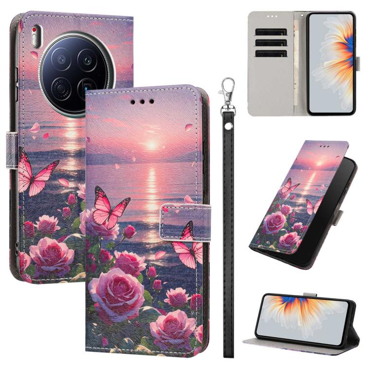 Painted Pattern Vegan Leather Phone Case with Strap, For Tecno Pova 7 Ultra 5G, For Tecno Pova 7 4G, For Tecno Camon 40 Pro, For Tecno Camon 40 Premier, For Tecno Camon 40, For Tecno Camon 40 Pro 5G Global, For Tecno Spark 30C 5G/Pop 9 5G              ...