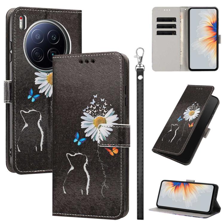 Painted Pattern Vegan Leather Phone Case with Strap, For Tecno Pova 7 Ultra 5G, For Tecno Pova 7 4G, For Tecno Camon 40 Pro, For Tecno Camon 40 Premier, For Tecno Camon 40, For Tecno Camon 40 Pro 5G Global, For Tecno Spark 30C 5G/Pop 9 5G              ...