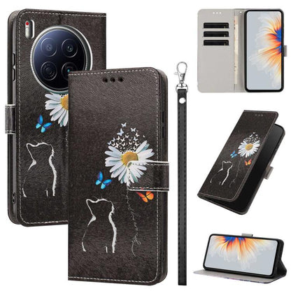 Painted Pattern Vegan Leather Phone Case with Strap, For Tecno Pova 7 Ultra 5G, For Tecno Pova 7 4G, For Tecno Camon 40 Pro, For Tecno Camon 40 Premier, For Tecno Camon 40, For Tecno Camon 40 Pro 5G Global, For Tecno Spark 30C 5G/Pop 9 5G              ...