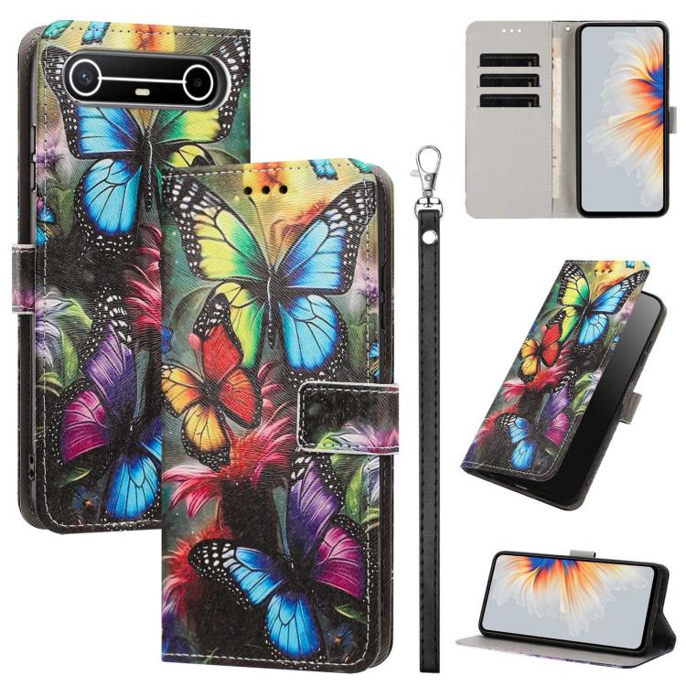 Painted Pattern Vegan Leather Phone Case with Strap, For Tecno Spark 50 5G, For Tecno Spark 50 4G/KN4, For Tecno Camon 50 Pro 4G, For Tecno Camon 50 4G/CN5, For Tecno Spark Go 3, For Tecno Spark Slim, For Tecno Spark 40C, For Tecno Pova 7 Pro 5G       ...