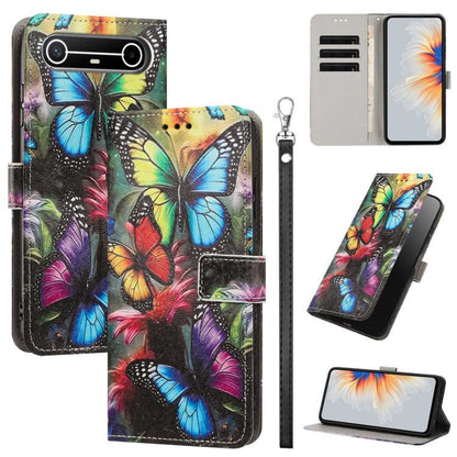 Painted Pattern Vegan Leather Phone Case with Strap, For Tecno Spark 50 5G, For Tecno Spark 50 4G/KN4, For Tecno Camon 50 Pro 4G, For Tecno Camon 50 4G/CN5, For Tecno Spark Go 3, For Tecno Spark Slim, For Tecno Spark 40C, For Tecno Pova 7 Pro 5G       ...