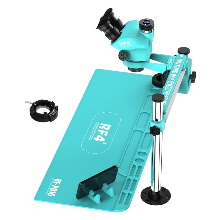 RF4 RF-FX35A 7-50X Free Swing Fixed Trinocular Microscope with RF-PO16 Silicone Pad, Long Version, RF-FX35A