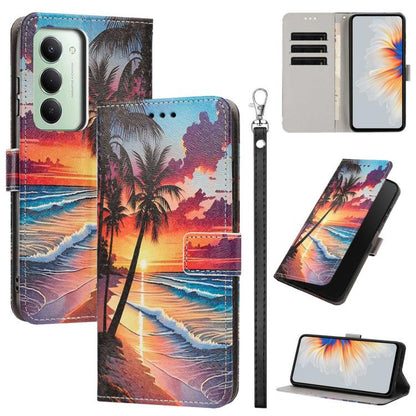 Painted Pattern Vegan Leather Phone Case with Strap, For Redmi 15 5G / 4G EU 171mm, For Redmi 15C 5G / 4G Global 171mm, For Redmi A5 4G 173.3mm, For Redmi A5 4G 171.7mm/Poco C71 4G, For Redmi Note 14 4G 164.84mm, For Redmi Note 14 Pro 5G/4G            ...