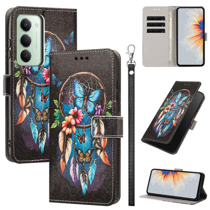 Painted Pattern Vegan Leather Phone Case with Strap, For Redmi 15 5G / 4G EU 171mm, For Redmi 15C 5G / 4G Global 171mm, For Redmi A5 4G 173.3mm, For Redmi A5 4G 171.7mm/Poco C71 4G, For Redmi Note 14 4G 164.84mm, For Redmi Note 14 Pro 5G/4G            ...