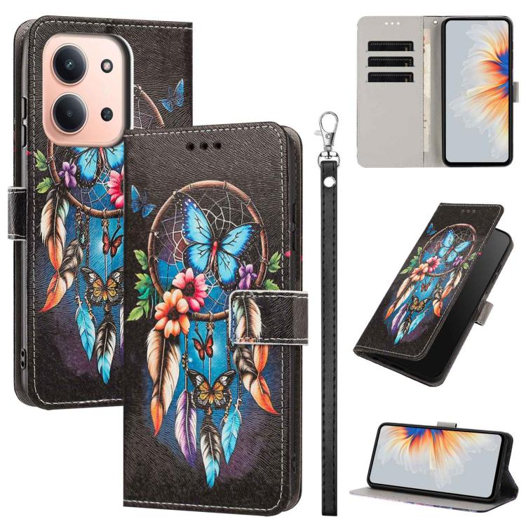 Painted Pattern Vegan Leather Phone Case with Strap, For Redmi 15 5G / 4G EU 171mm, For Redmi 15C 5G / 4G Global 171mm, For Redmi A5 4G 173.3mm, For Redmi A5 4G 171.7mm/Poco C71 4G, For Redmi Note 14 4G 164.84mm, For Redmi Note 14 Pro 5G/4G            ...