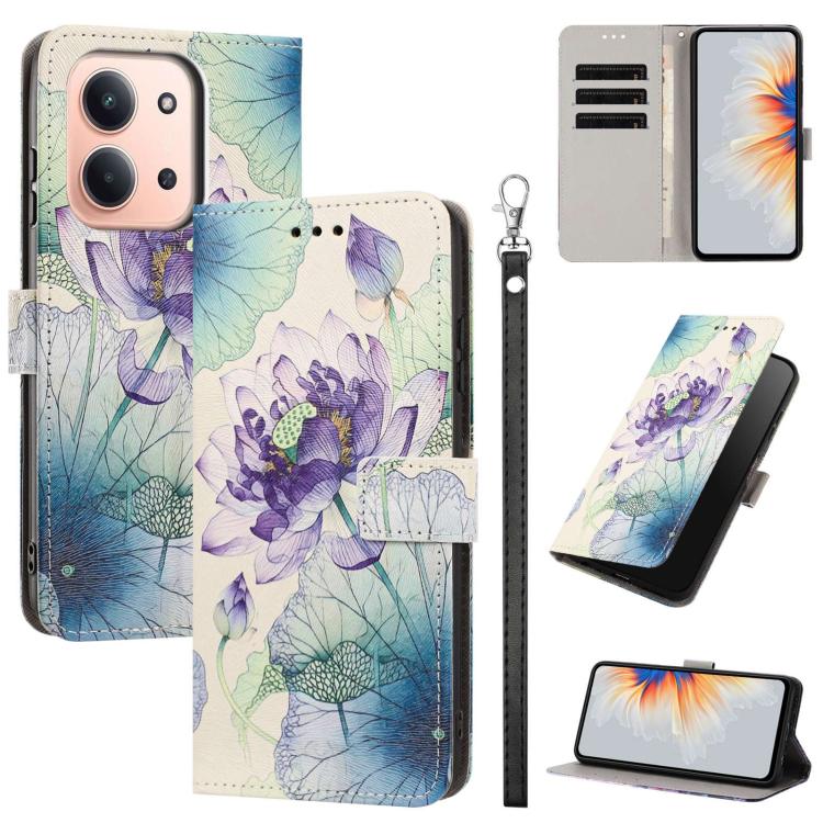 Painted Pattern Vegan Leather Phone Case with Strap, For Redmi 15 5G / 4G EU 171mm, For Redmi 15C 5G / 4G Global 171mm, For Redmi A5 4G 173.3mm, For Redmi A5 4G 171.7mm/Poco C71 4G, For Redmi Note 14 4G 164.84mm, For Redmi Note 14 Pro 5G/4G            ...