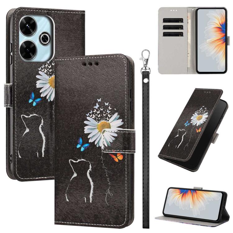Painted Pattern Vegan Leather Phone Case with Strap, For Redmi A3 4G Global/A3X, For Redmi Turbo 3/Poco F6, For Redmi K70 Pro / K70, For Redmi Note 13 Pro 4G Global, For Redmi Note 13 4G Global, For Redmi K70E/Poco X6 Pro, For Redmi Note 13 5G Global  ...