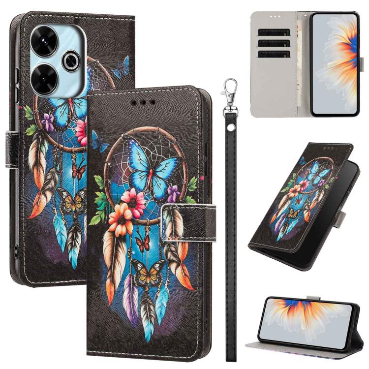 Painted Pattern Vegan Leather Phone Case with Strap, For Redmi A3 4G Global/A3X, For Redmi Turbo 3/Poco F6, For Redmi K70 Pro / K70, For Redmi Note 13 Pro 4G Global, For Redmi Note 13 4G Global, For Redmi K70E/Poco X6 Pro, For Redmi Note 13 5G Global  ...