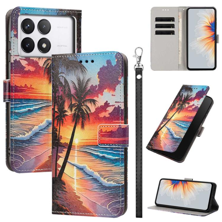 Painted Pattern Vegan Leather Phone Case with Strap, For Redmi A3 4G Global/A3X, For Redmi Turbo 3/Poco F6, For Redmi K70 Pro / K70, For Redmi Note 13 Pro 4G Global, For Redmi Note 13 4G Global, For Redmi K70E/Poco X6 Pro, For Redmi Note 13 5G Global  ...