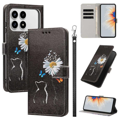 Painted Pattern Vegan Leather Phone Case with Strap, For Redmi 15a 5G Global, For Redmi A7 Pro 4G 171mm Global, For Redmi Turbo 5 Max 5G, For Redmi Turbo 5 5G/Poco X8 Pro 5G, For Redmi Note 15 Pro+ 5G Global 163.3mm, For Redmi Note 15 5G/4G Global 164m...