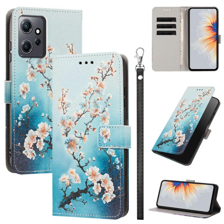 Painted Pattern Vegan Leather Phone Case with Strap, For Redmi Note 12 Turbo/Poco F5, For Redmi Note 12s 4G Global, For Redmi Note 12 Pro 4G, For Redmi Note 12 4G Global, For Redmi 12C/11A 4G Global, For Redmi Note 12 Pro+ Global                       ...