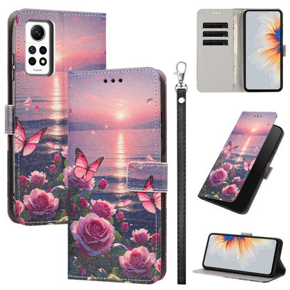 Painted Pattern Vegan Leather Phone Case with Strap, For Redmi Note 12 Turbo/Poco F5, For Redmi Note 12s 4G Global, For Redmi Note 12 Pro 4G, For Redmi Note 12 4G Global, For Redmi 12C/11A 4G Global, For Redmi Note 12 Pro+ Global                       ...