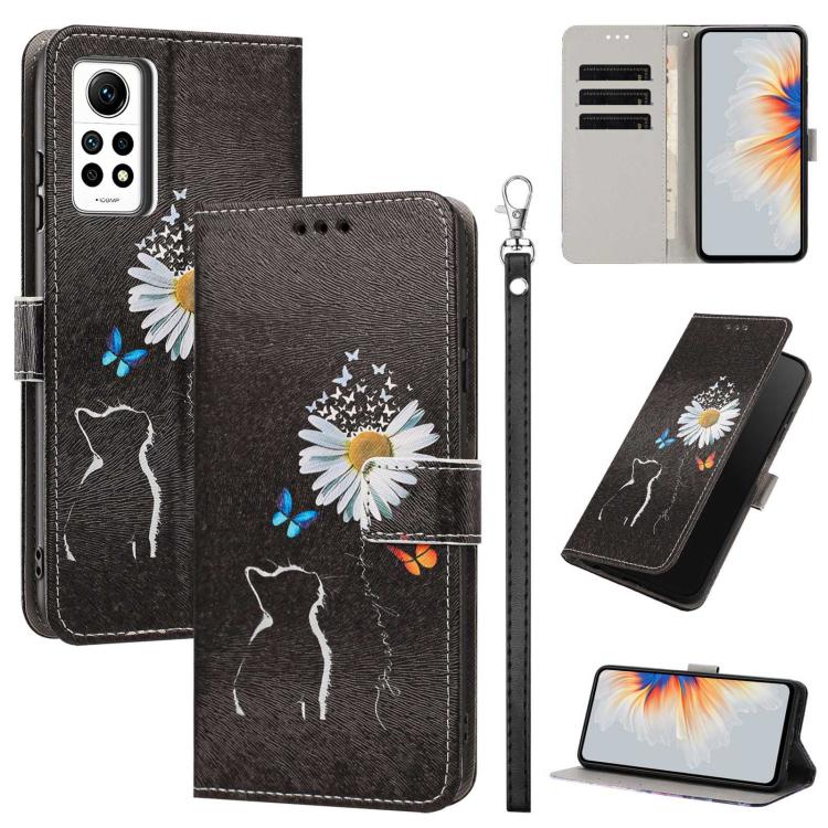 Painted Pattern Vegan Leather Phone Case with Strap, For Redmi Note 12 Turbo/Poco F5, For Redmi Note 12s 4G Global, For Redmi Note 12 Pro 4G, For Redmi Note 12 4G Global, For Redmi 12C/11A 4G Global, For Redmi Note 12 Pro+ Global                       ...