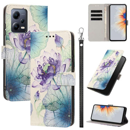 Painted Pattern Vegan Leather Phone Case with Strap, For Redmi Note 12 Turbo/Poco F5, For Redmi Note 12s 4G Global, For Redmi Note 12 Pro 4G, For Redmi Note 12 4G Global, For Redmi 12C/11A 4G Global, For Redmi Note 12 Pro+ Global                       ...